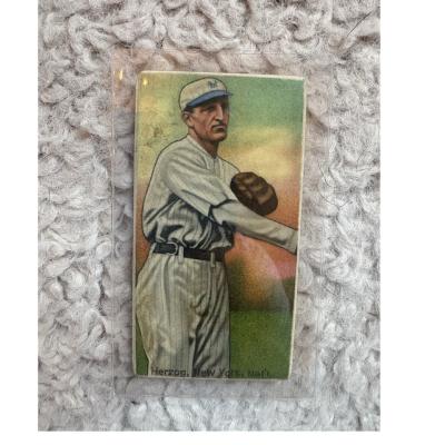 Picture, Helmar Brewing, T206-Helmar Card # 515, Buck Herzog, Mitt at chest, soft tossing, New York Giants